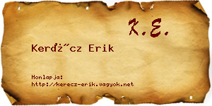 Kerécz Erik névjegykártya