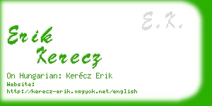 erik kerecz business card